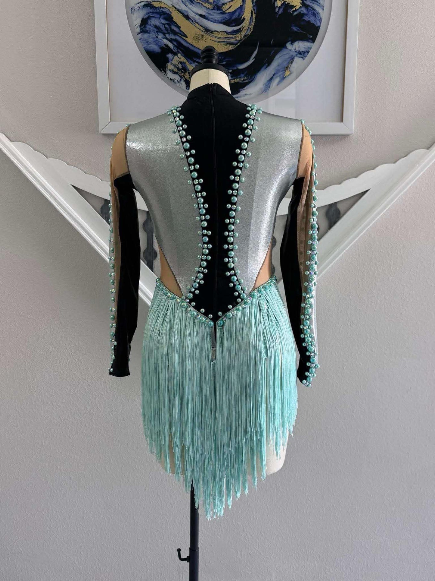 Blue Fringe Leotard