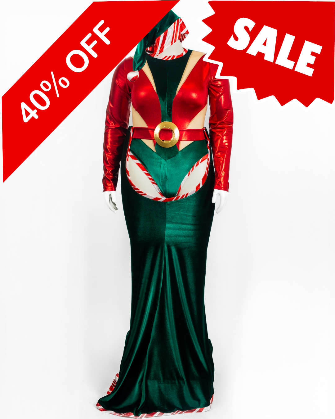 The Ho Ho Hoe Leotard with Chapped gown, Belt and Hat