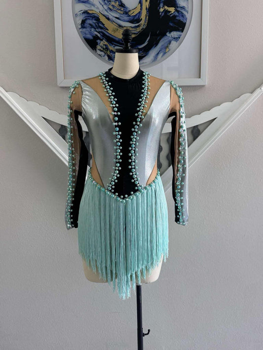 Blue Fringe Leotard
