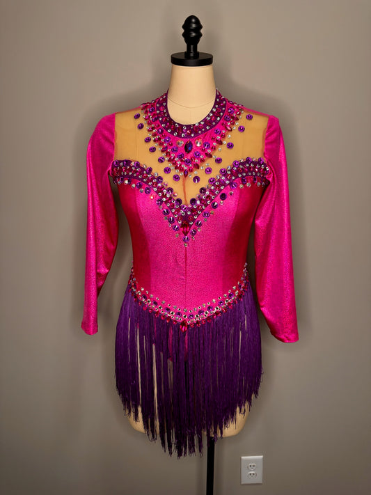 Pink and Purple Fringe Leotard