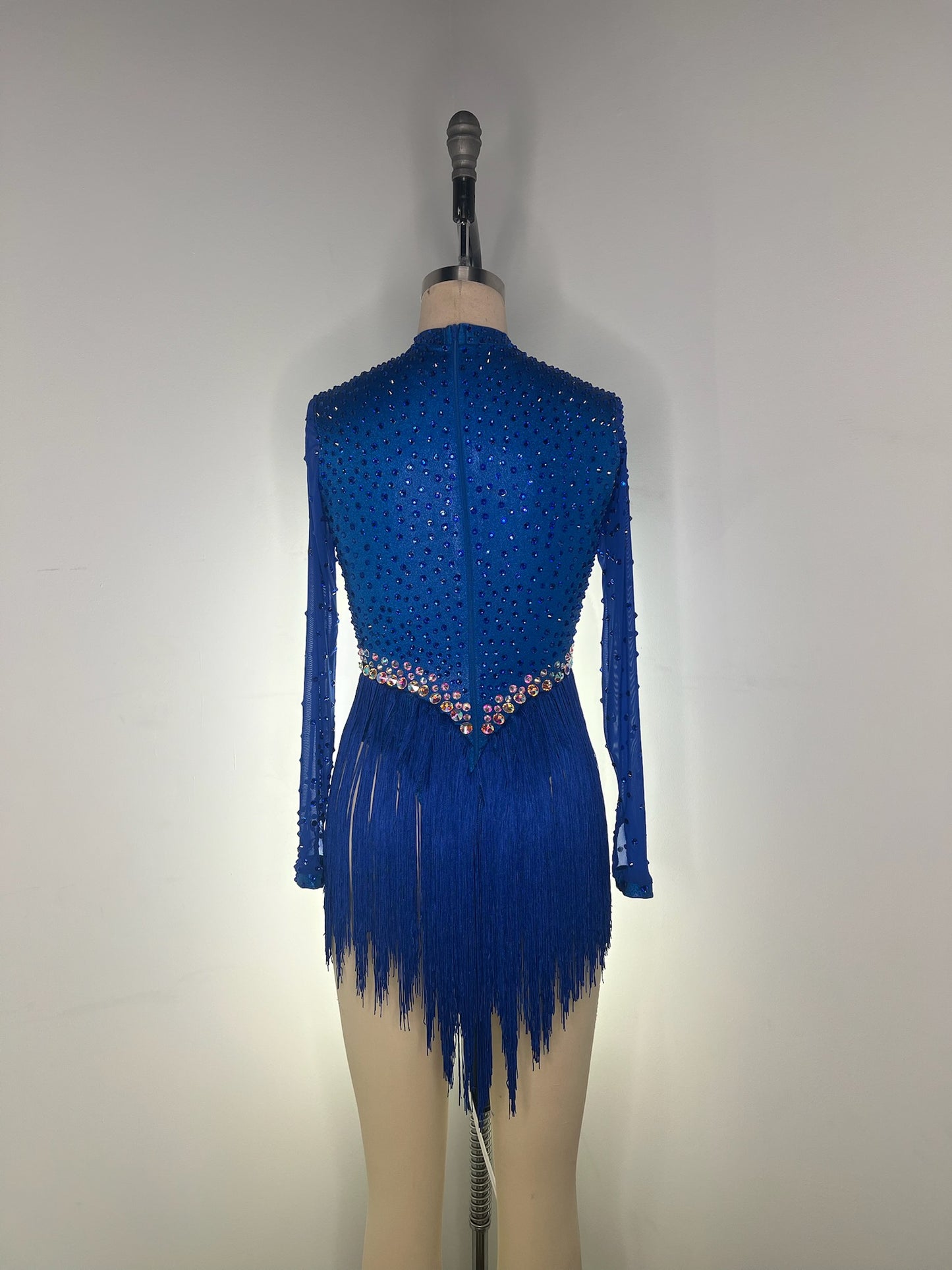 Blue Fringe Rhinestoned Costume