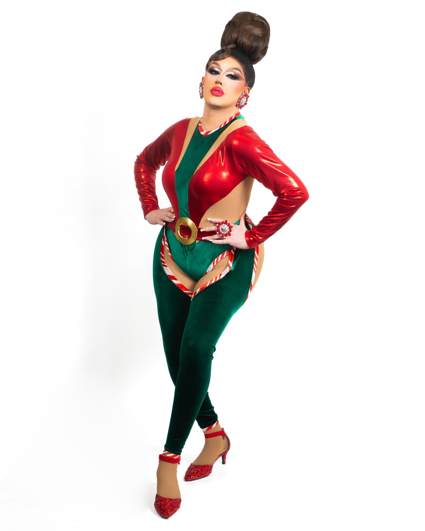 The Ho Ho Hoe Leotard with Chaps, Chapped gown,Belt and Hat